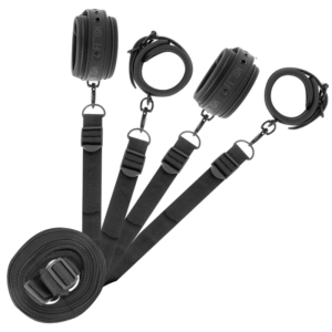 FETISH SUBMISSIVE - SET AUS HANDSCHELLEN UND KRAWATTEN MIT NEOPREN-FUTTER