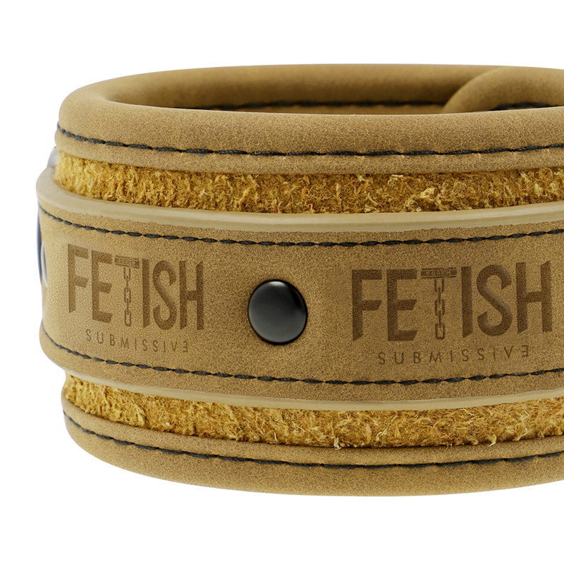 FETISH SUBMISSIVE ORIGIN - Vegane Lederhandschellen mit Neoprenfutter