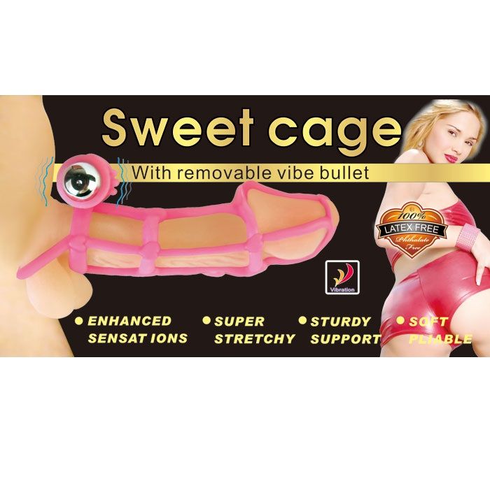 BAILE - SWEET 10 RHYTHMS Silikon-Hülle und Ring für den rosa Penis