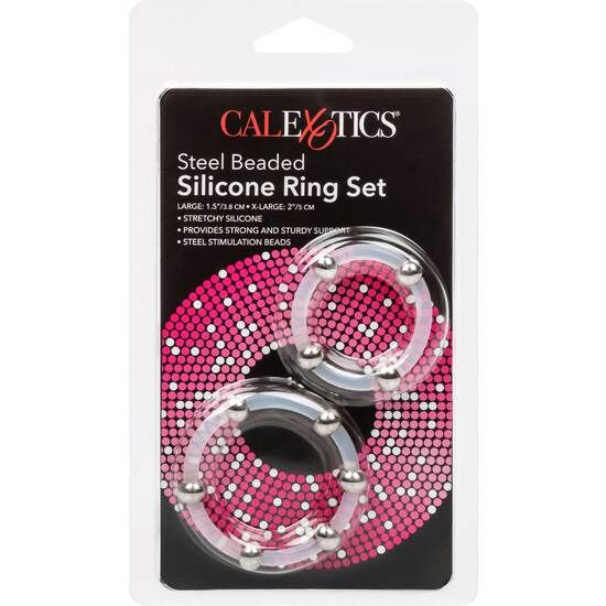 CALEXOTICS - Stahlperlen-Silikonring-Set