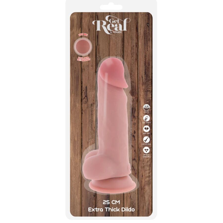 GET REAL - DELUXE REALISTISCHER PENIS MIT HODEN EXTRA DICK 25 CM