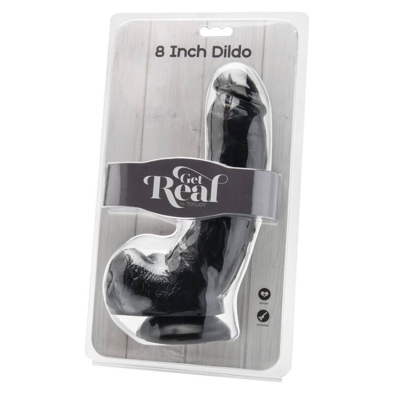 GET REAL - Dildo 20,5 cm mit Kugeln Schwarz