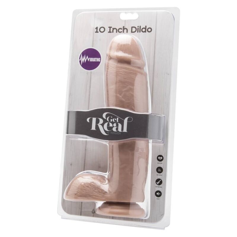 GET REAL - Dildo 25,5 cm mit Kugeln Vibrator Haut