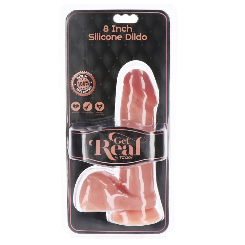 GET REAL - Silikondildo 20,5 cm mit Kugeln Haut