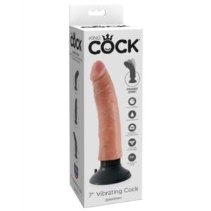 KING COCK - Vibratordildo 17,78 cm natürlich