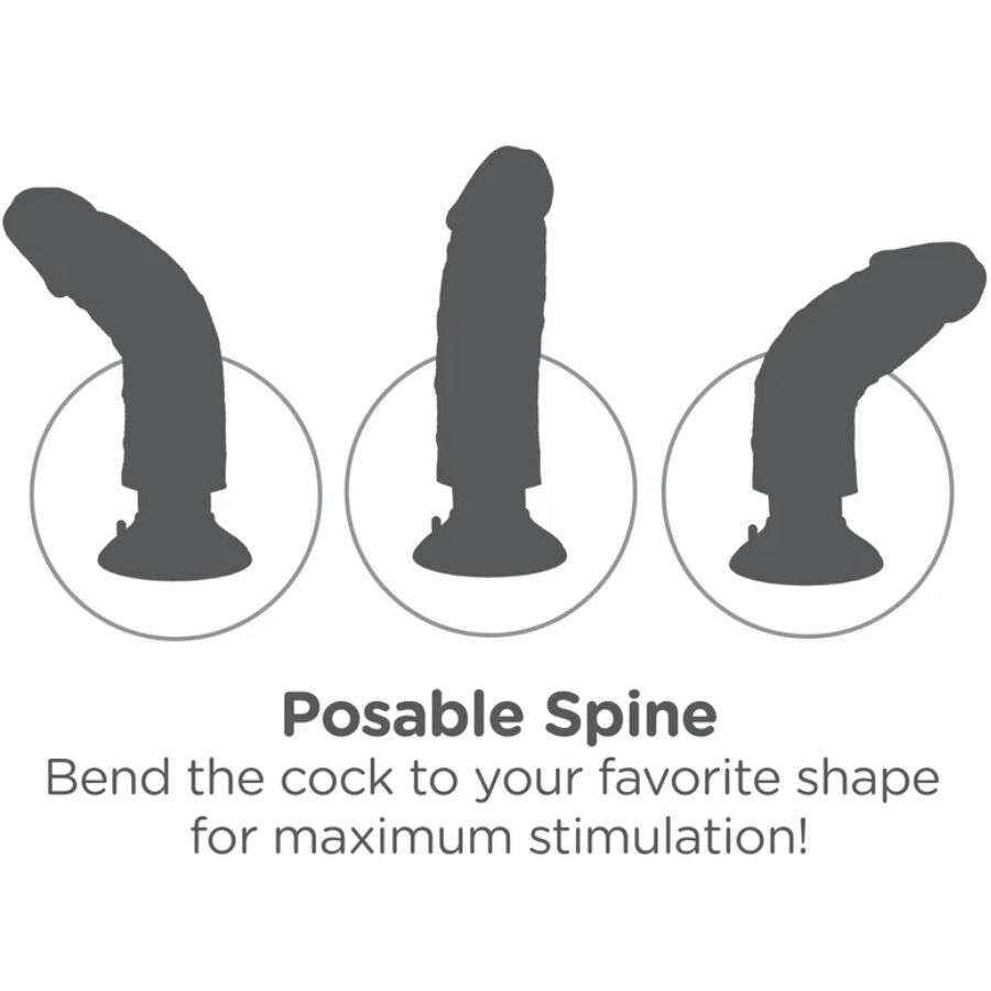 KING COCK - Vibrierender Schwanz Braun 20,32 cm