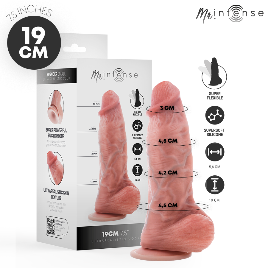 MR INTENSE - Kleiner Spencer Silikondildo 19 cm - Ø 4,5 cm