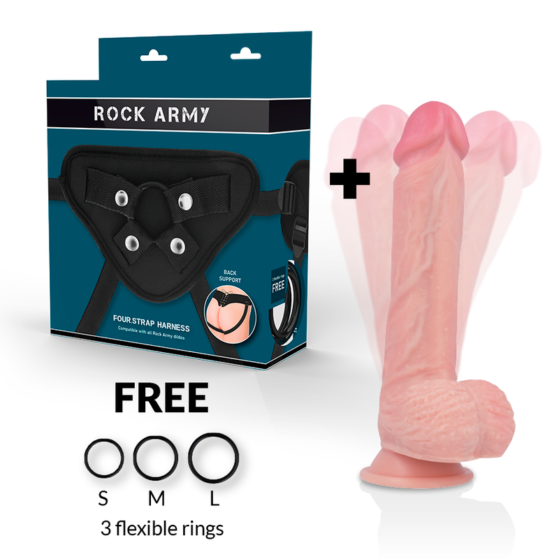 ROCKARMY - Gurt + Hawk-Rotator und Vibrator 22 cm -O- 4,6 cm