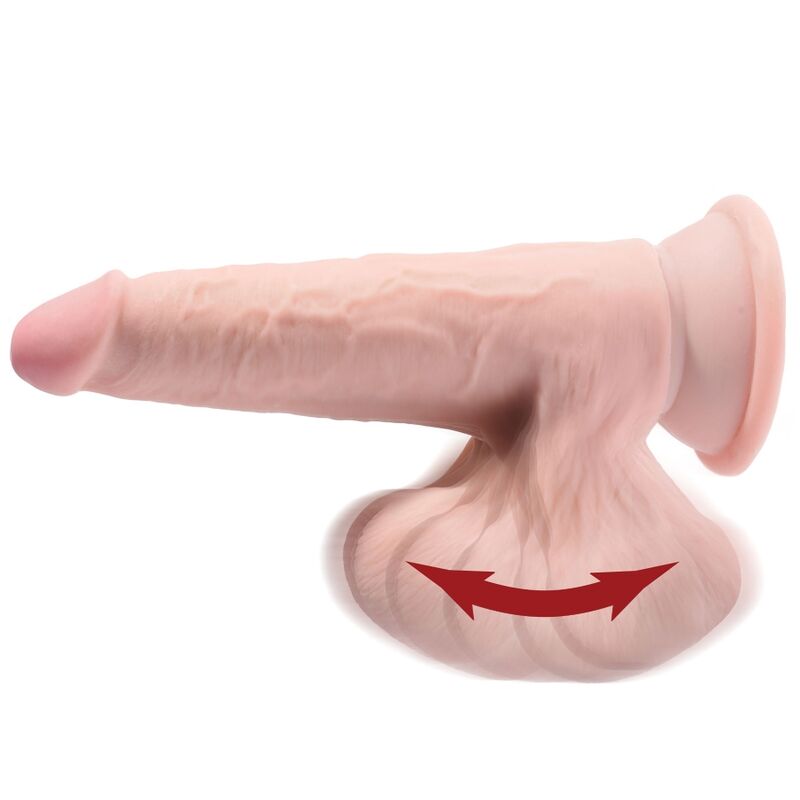 KING COCK - PLUS 3D DILDO MIT SCHWENKENDEN EIERN 12,7 CM