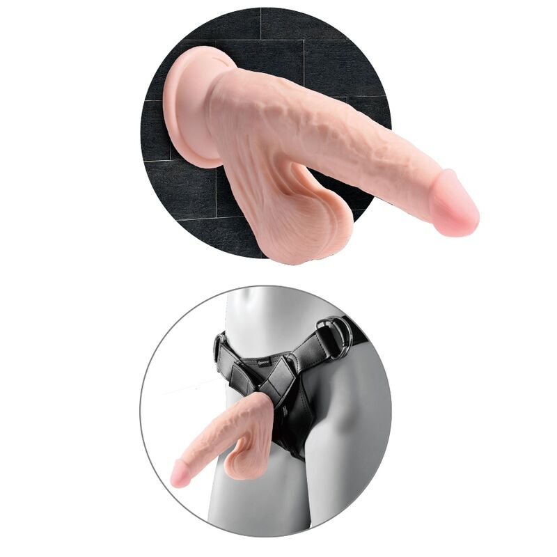 KING COCK - PLUS 3D DILDO MIT SCHWENKENDEN EIERN 12,7 CM