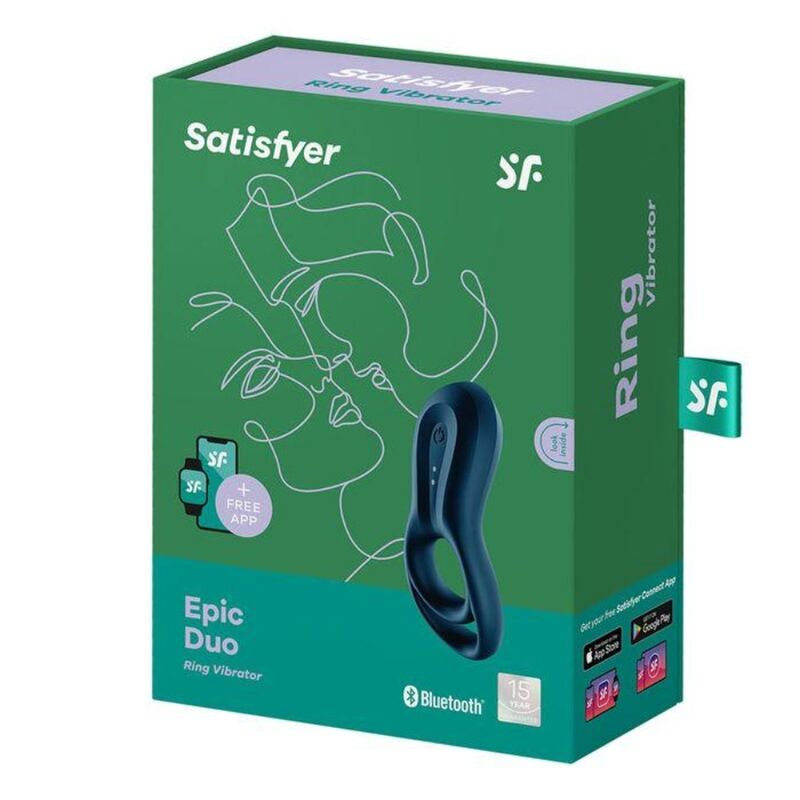 SATISFYER - EPIC DUO RINGVIBRATORAPP Blau