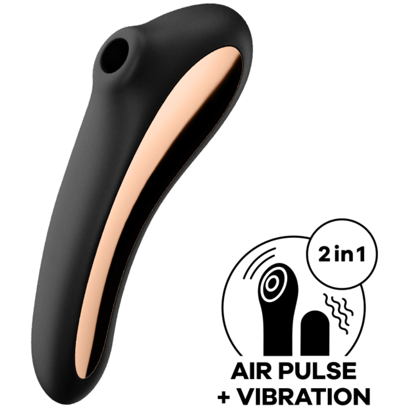 SATISFYER - DUAL KISS AIR PULSE VIBRATOR Schwarz