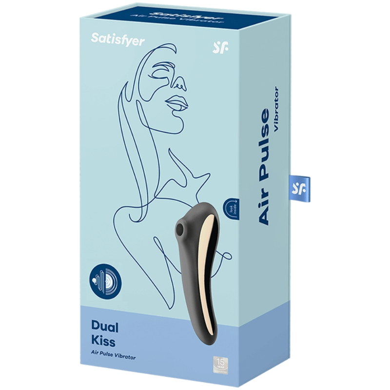 SATISFYER - DUAL KISS AIR PULSE VIBRATOR Schwarz