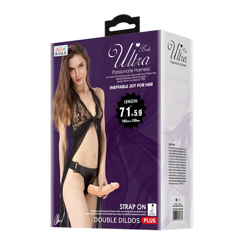 BAILE - ULTRA LEIDENSCHAFTLICHER DOPPEL-DILDO MIT HARNESS