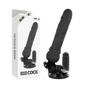 BASECOCK - Realistischer Vibrator mit Fernbedienung Schwarz 19,5 cm -O- 4 cm