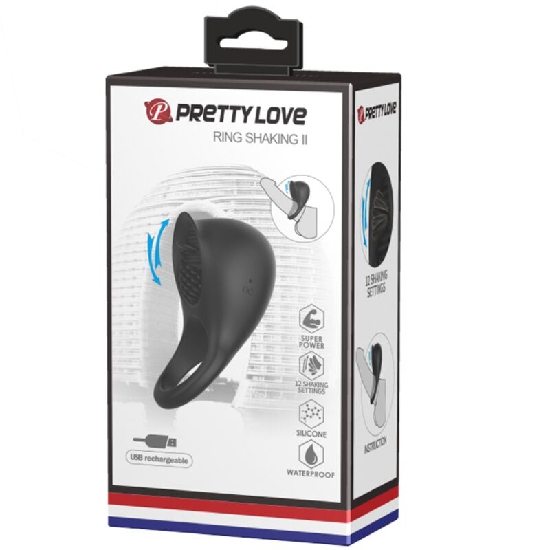 PRETTY LOVE - Vibrierender Penisring mit schwarzer Zunge