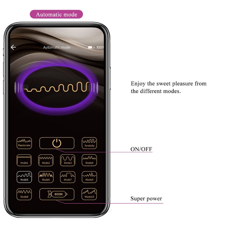 PRETTY LOVE - VIBRATIONS-EI DER NYMPHE, APP-GESTEUERT, LILA
