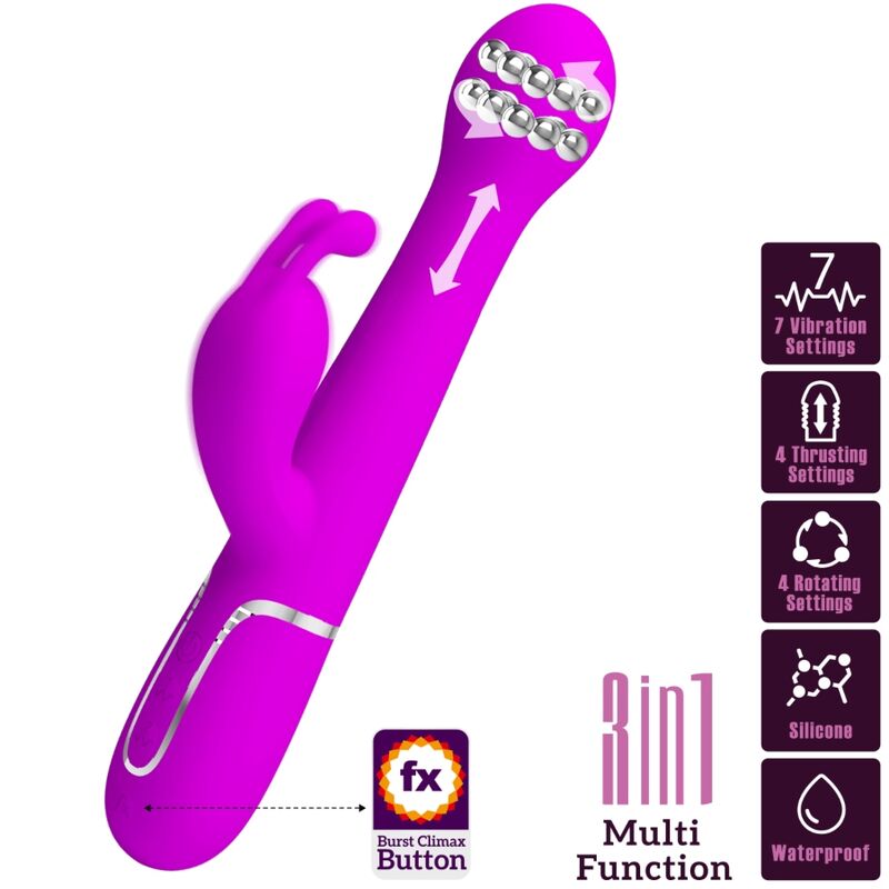 PRETTY LOVE - DEJON RABBIT VIBRATOR 3 IN 1 Multifunktionsvibrator Lila