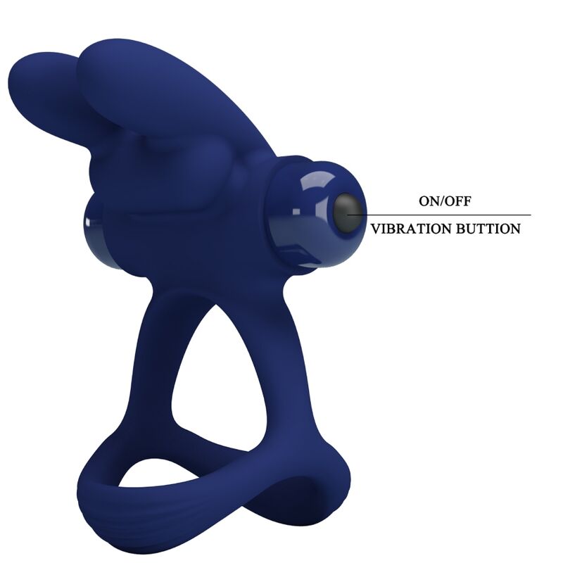 PRETTY LOVE - FRANCISCO DOPPELTER Vibration Penisring Kaninchen Blau