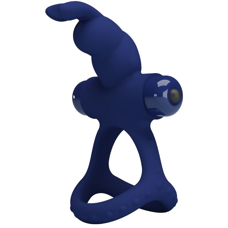 PRETTY LOVE - LUCHITO Doppelt vibrierender Ring Kaninchen Blau