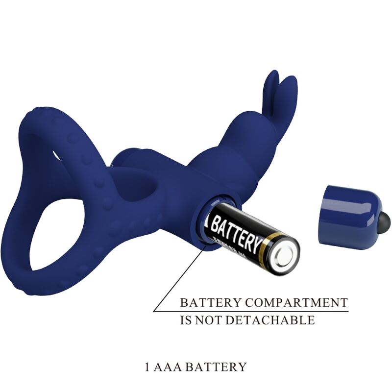 PRETTY LOVE - LUCHITO Doppelt vibrierender Ring Kaninchen Blau