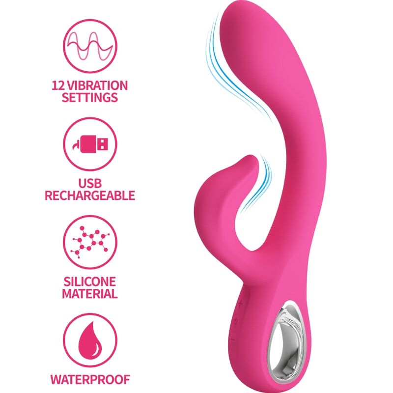PRETTY LOVE - FRITZ RABBIT VIBRATOR 12 VIBRATIONEN Rosa