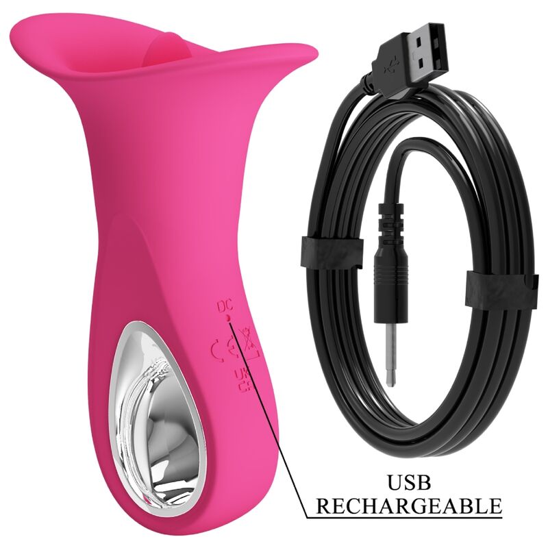 PRETTY LOVE - CLYDE ORALVIBRATOR VIBRIERENDE ZUNGE 12 VIBRATIONEN Rosa