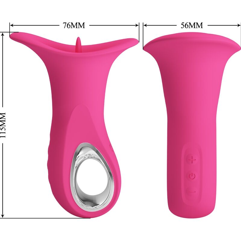 PRETTY LOVE - CLYDE ORALVIBRATOR VIBRIERENDE ZUNGE 12 VIBRATIONEN Rosa