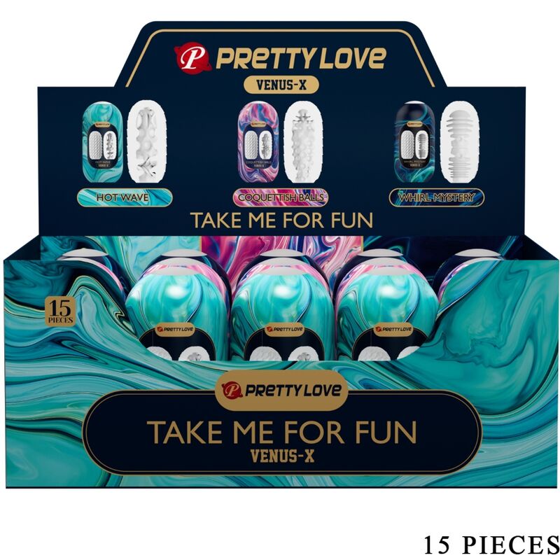 PRETTY LOVE - VENUS X 15 männlicher Masturbator aus Silikon, Weiß