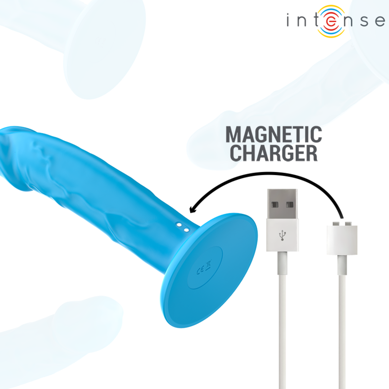 INTENSE - PHOEBE realistischer Vibrator 10 Vibrationen blaue Fernbedienung