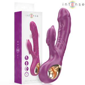 INTENSE - HALLE Multifunktionsvibrator mit delfin-stimulierender Zunge Lila