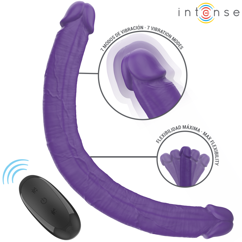 INTENSE - GUNTER Dildo Doppelvibrator 40 cm Lila mit Fernbedienung
