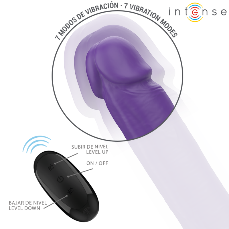 INTENSE - GUNTER Dildo Doppelvibrator 40 cm Lila mit Fernbedienung