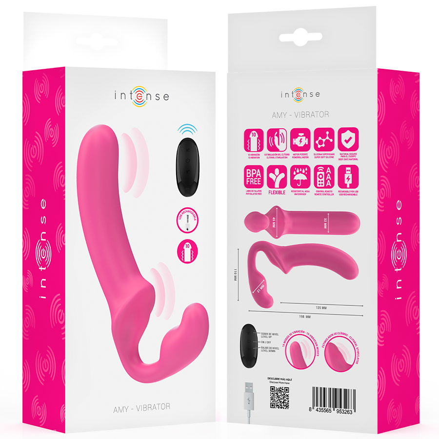 INTENSE - AMY Doppeltvibrator 20 cm Rosa mit Fernbedienung