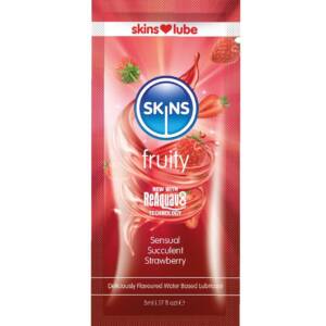 SKINS - Fruchtiges, wasserbasiertes Gleitgel Erdbeere, Einzeldosierung 5 ml