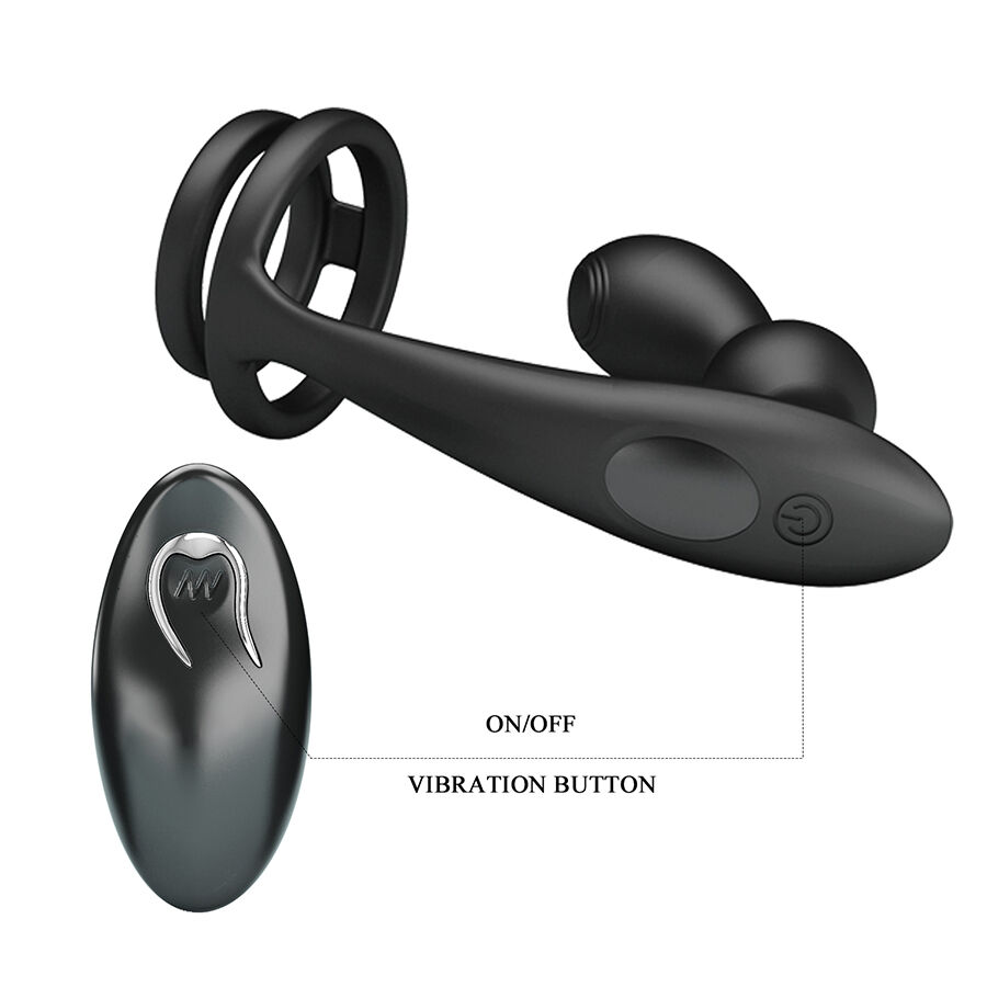MR PLAY - Vibrierender Analplug mit Penisring und Fernbedienung