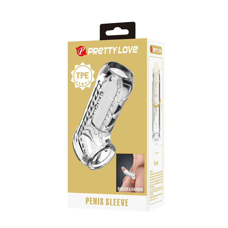 PRETTY LOVE - Transparente, strukturierte Penishülle