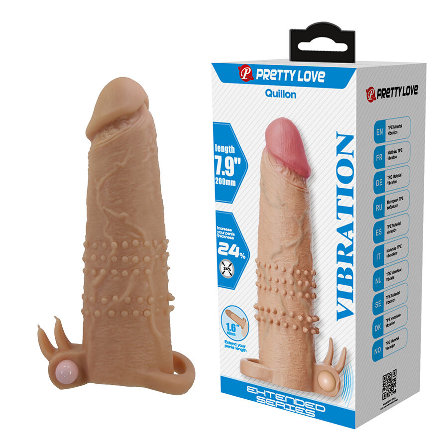 PRETTY LOVE - QUILLON PENISHÜLLE MIT KLITORISSIMULATOR UND VIBRATION