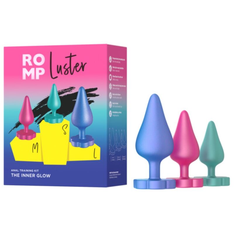 ROMP - LUSTER ANAL TRAININGSSET S/M/L MIT BLUMENFÖRMIGER BASIS