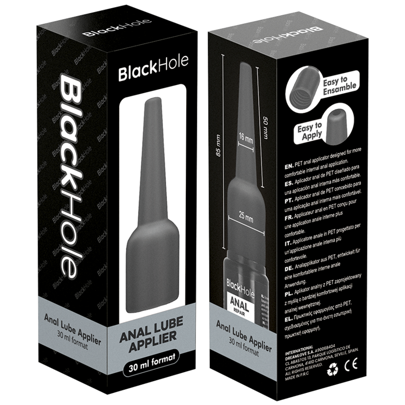 BLACK HOLE - Analgleitmittelapplikator, Größe S, 30 ml