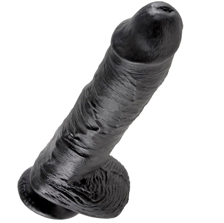 KING COCK - Dildo Schwarz mit Ei 25,4 cm