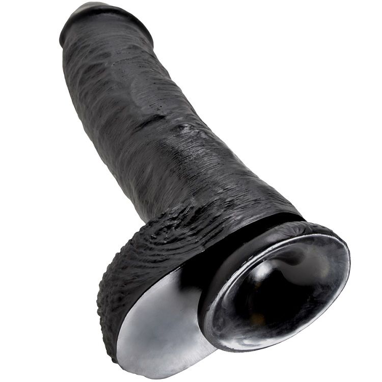 KING COCK - Dildo Schwarz mit Ei 25,4 cm