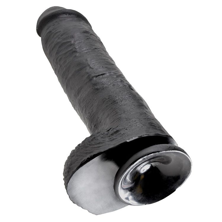 KING COCK - Dildo Schwarz mit Ei 28 cm