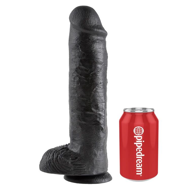 KING COCK - Dildo Schwarz mit Ei 28 cm