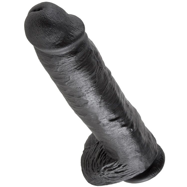 KING COCK - Dildo Schwarz mit Ei 28 cm
