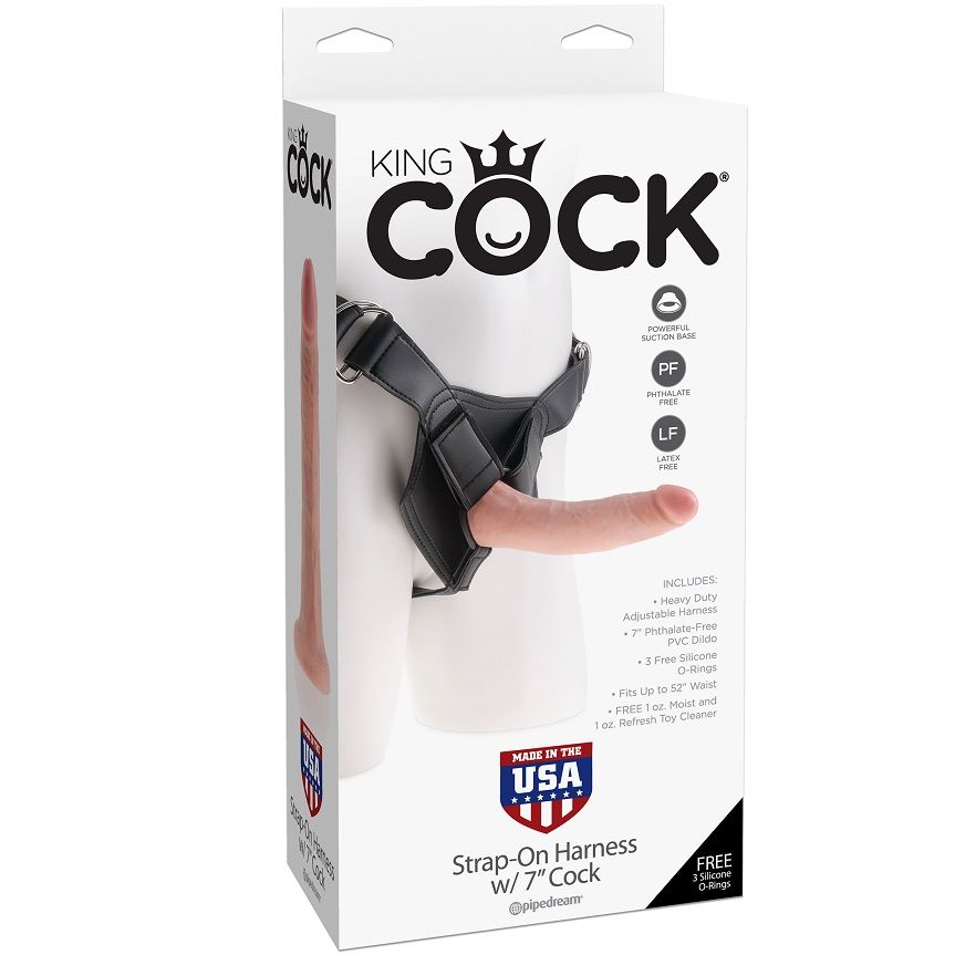 KING COCK - Harness mit realistischem Penis 17,8 cm