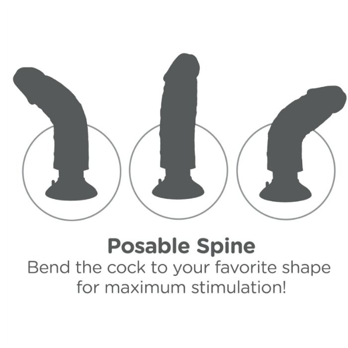 KING COCK - Vibratordildo mit Hoden 23 cm Natur