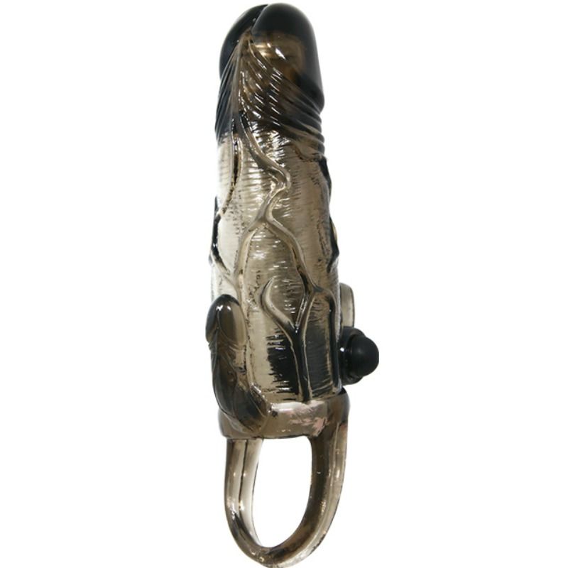 BAILE - BRAVE MAN PENISHÜLLE MIT KLITORIS- UND ANALSTIMULATION DOPPELTE KUGEL SCHWARZ 16,5 CM