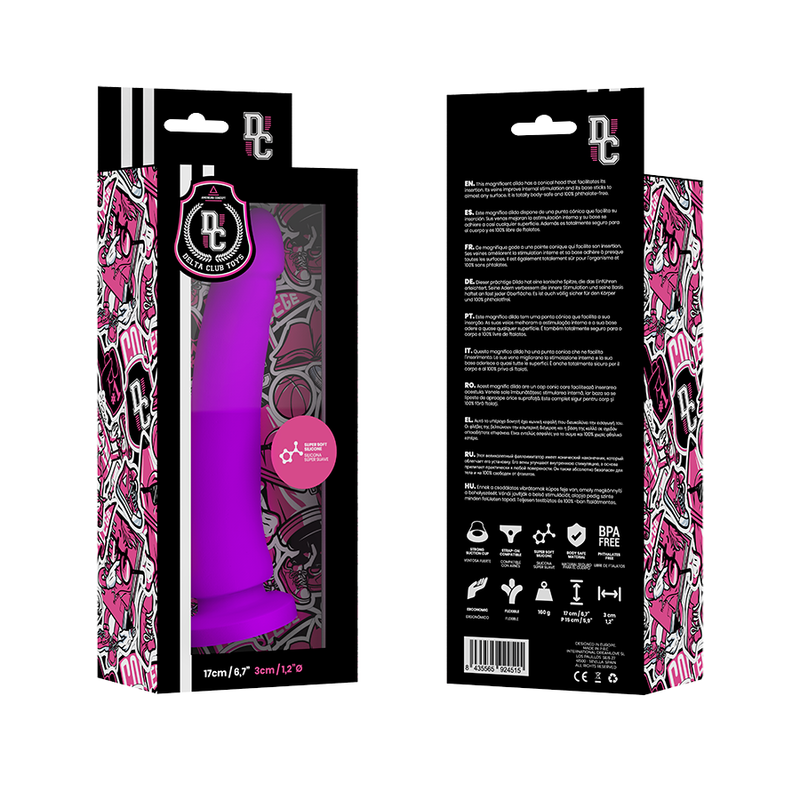 DELTA CLUB - TOYS Lila Dildo medizinisches Silikon 17 cm -O- 3 cm