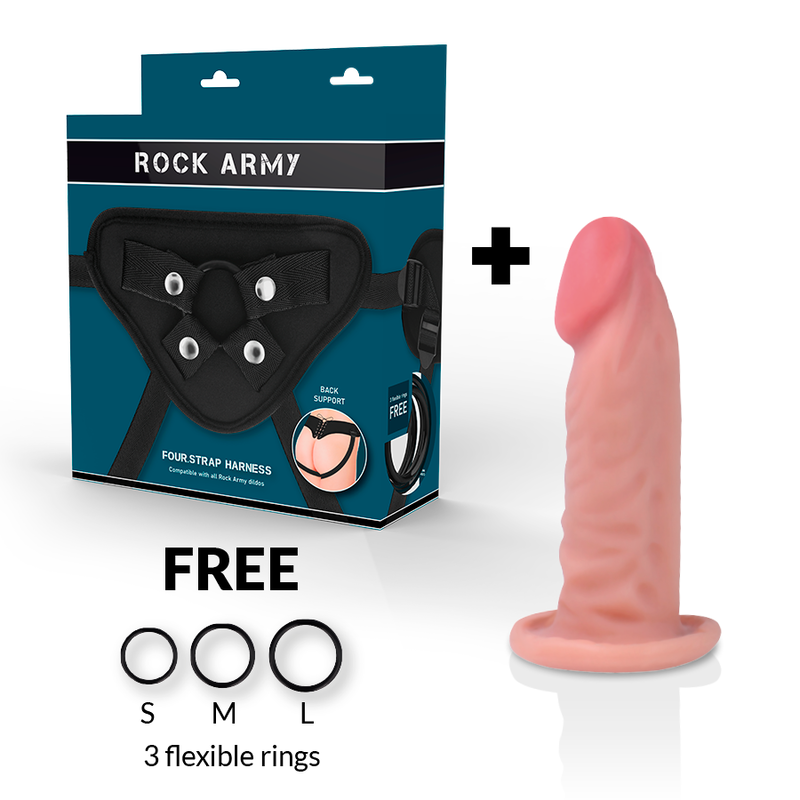 ROCKARMY - GURT + DUAL DENSITY TIGER realistischer Dildo 14 cm -O- 4,46 cm